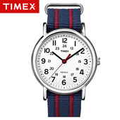 TIMEX天美時藍紅帆布錶