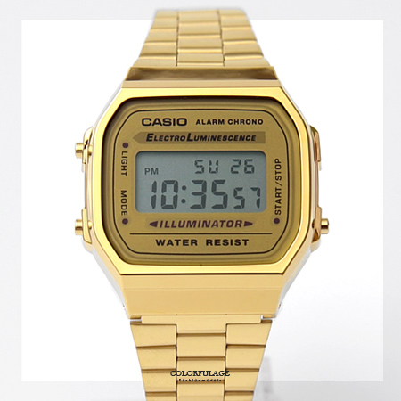 金色casio手錶